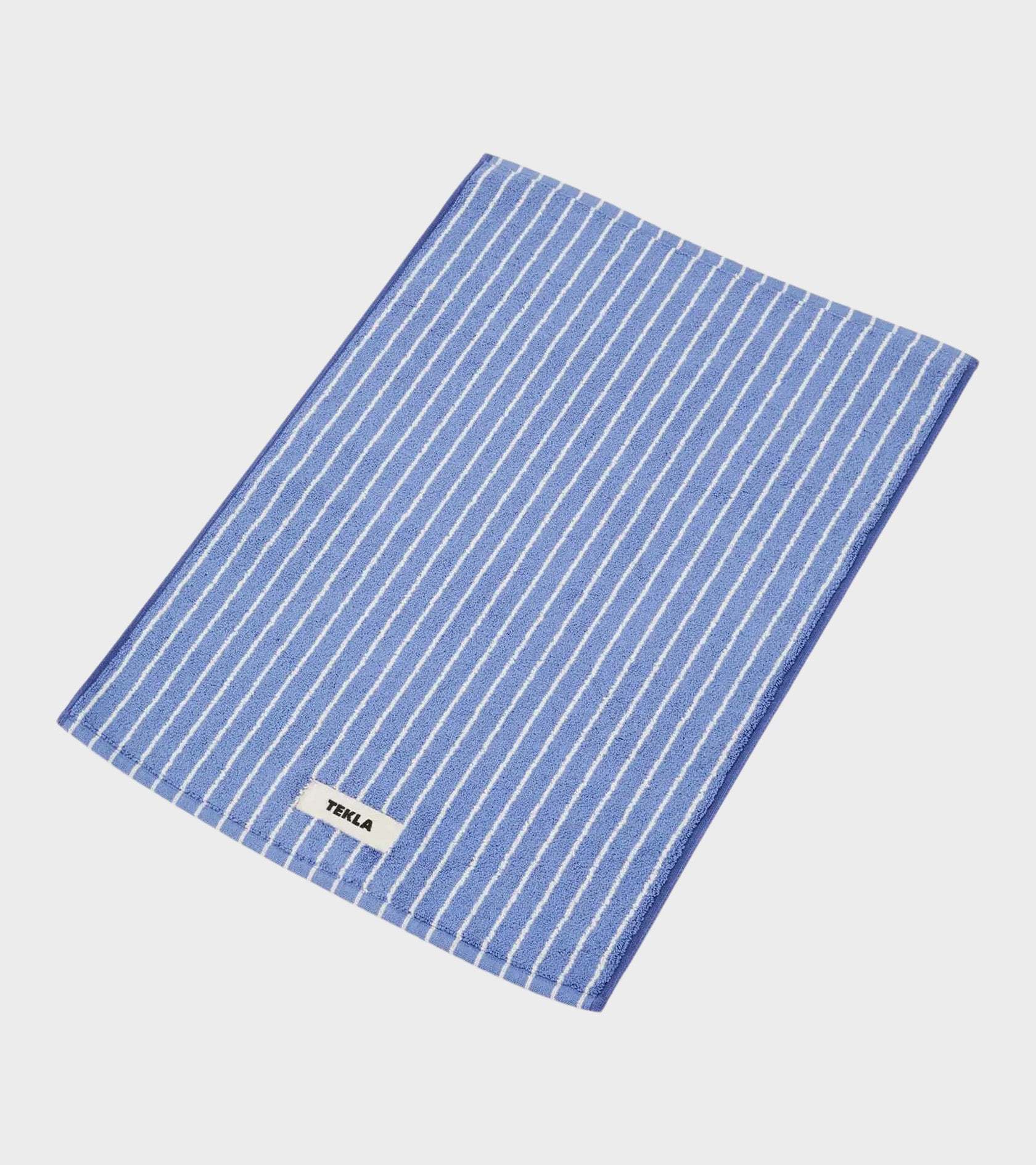 Tekla Striped Bathroom Mat In Brown