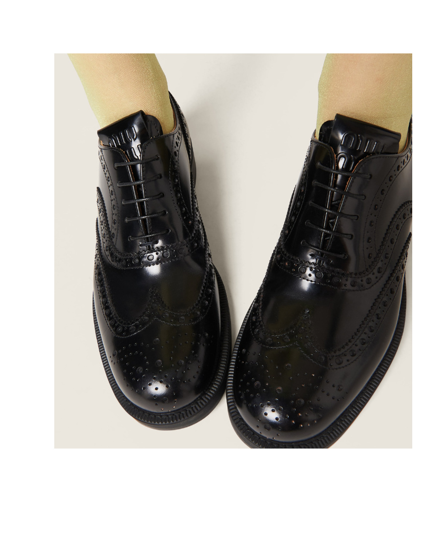 Miu Miu Church's X  Round Head Lace Up Business Dress Shoes In Black