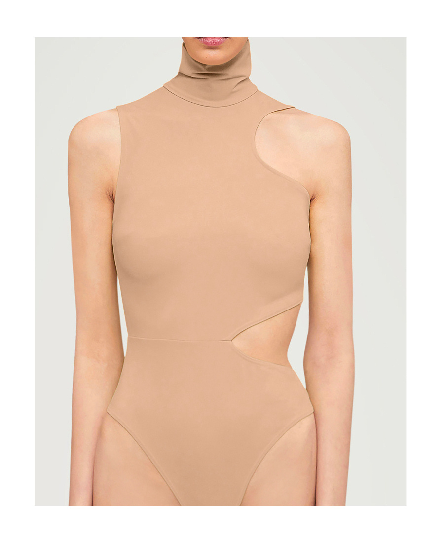 Wolford Warm Up Cut-out Bodysuit In Nude
