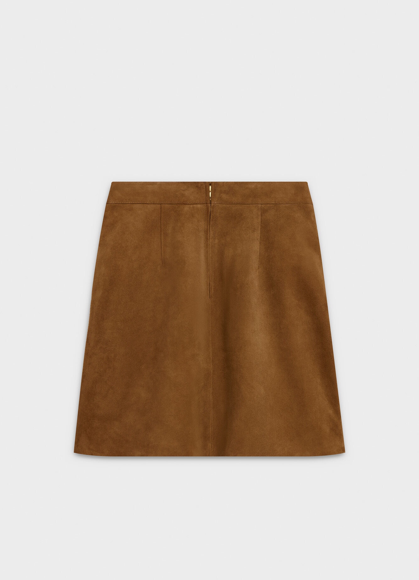 Celine Mini Skirt Signature In Suede In Brown