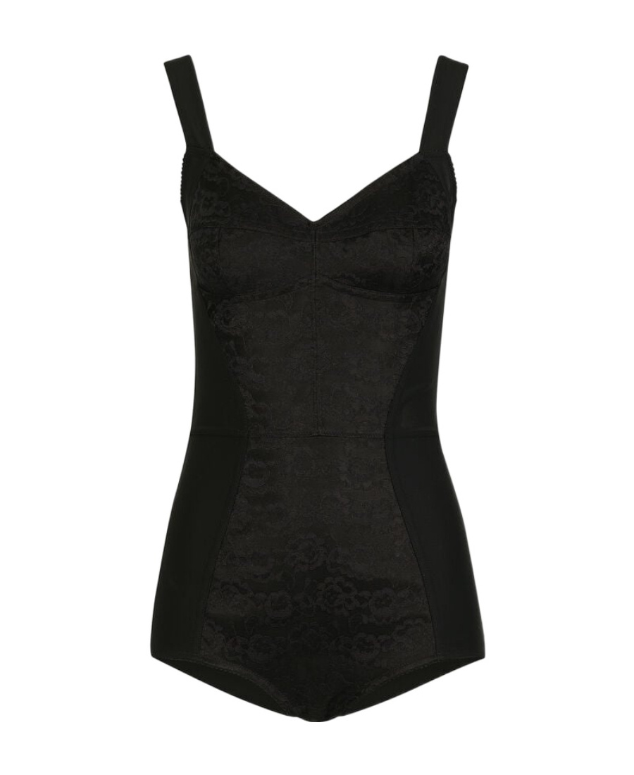 Dolce & Gabbana Dolce Gabbana Corset Zipped Bodysuit In Black