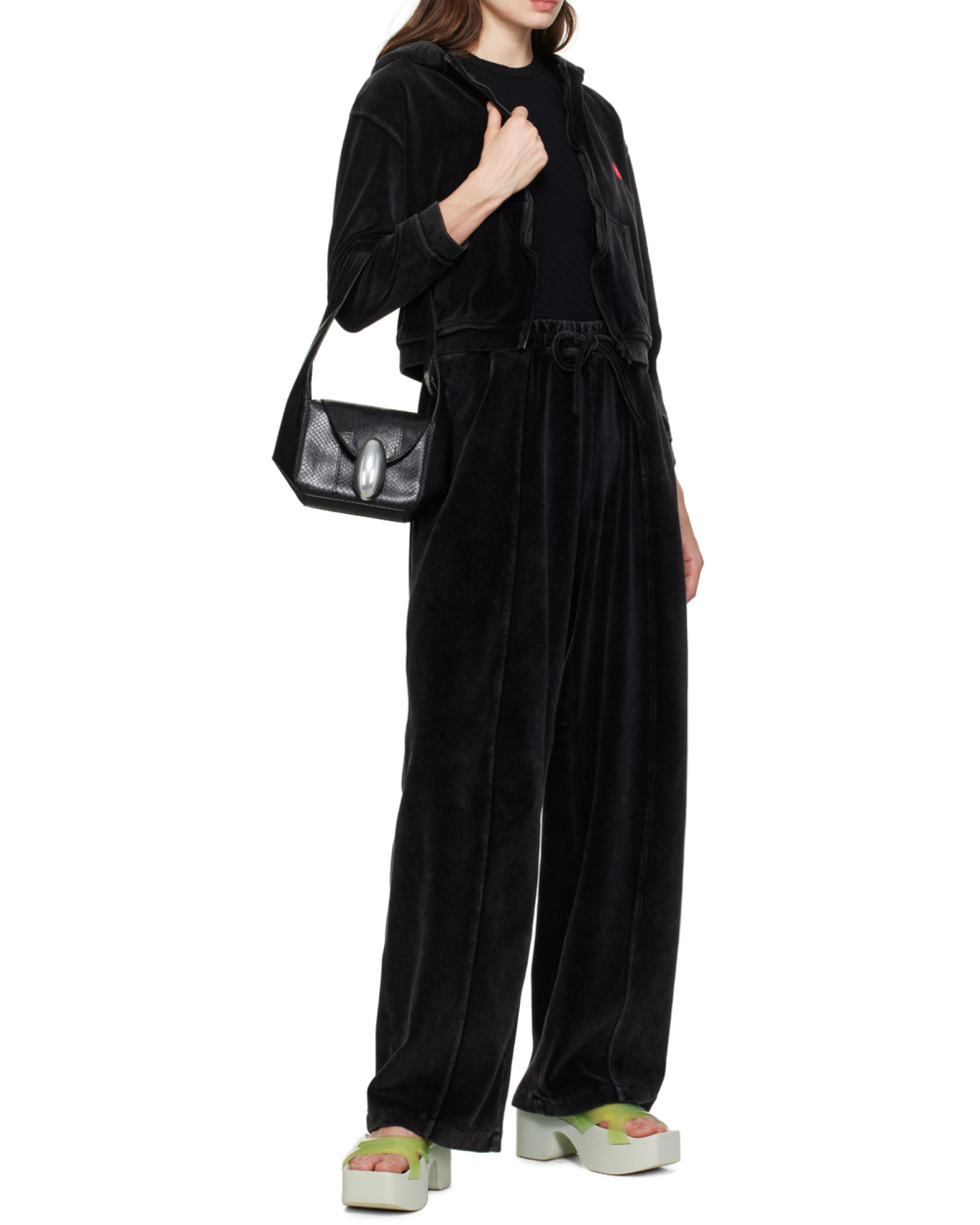 Alexander Wang T Zip-up Hoodie In Black