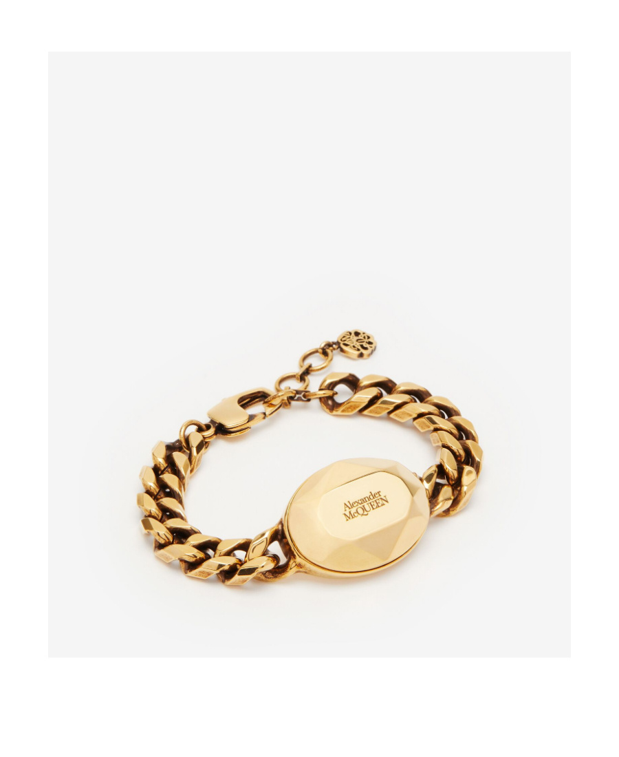 Alexander Mcqueen The Faceted Stone Chain Bracelet In Yellow