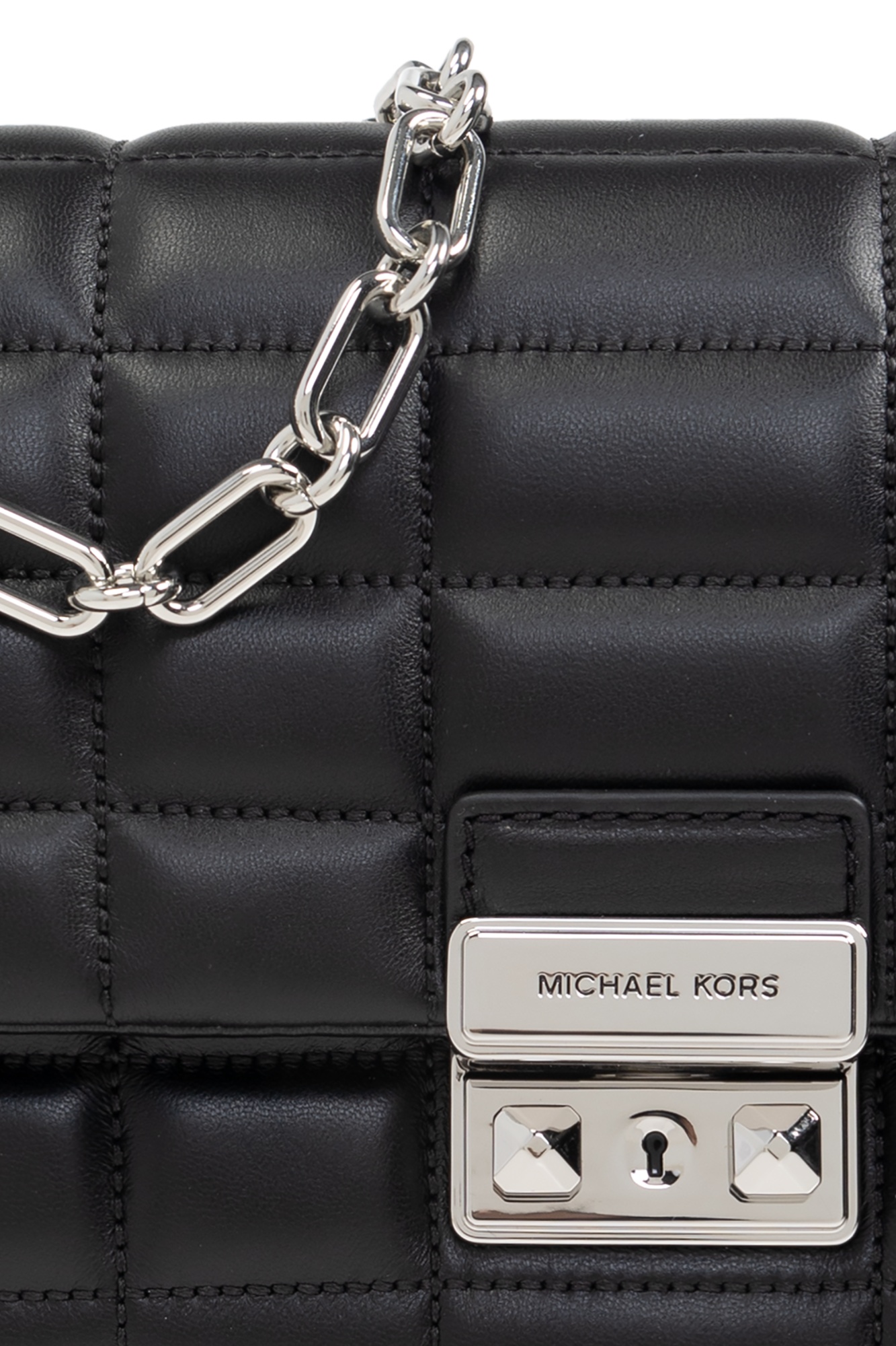 Michael Michael Kors Tribeca Grande Leather Shoulder Bag In Black