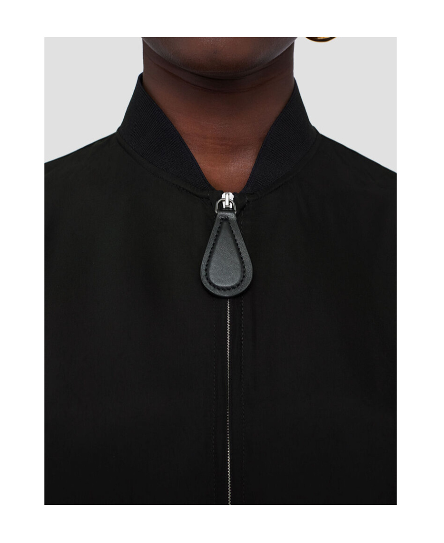 Jil Sander Zip-up Twill Shirt In Black