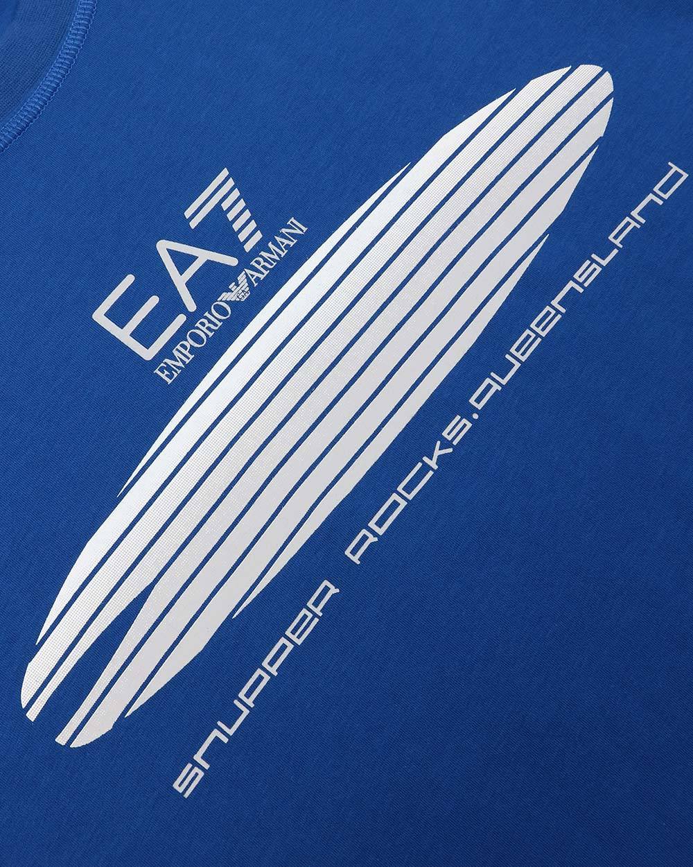 EA7 LOGO PRINTED T-SHIRT WITH ROUND NECK
