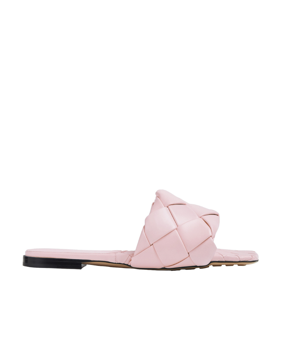 Bottega Veneta 10mm Lido Leather Slide Flats In Pink