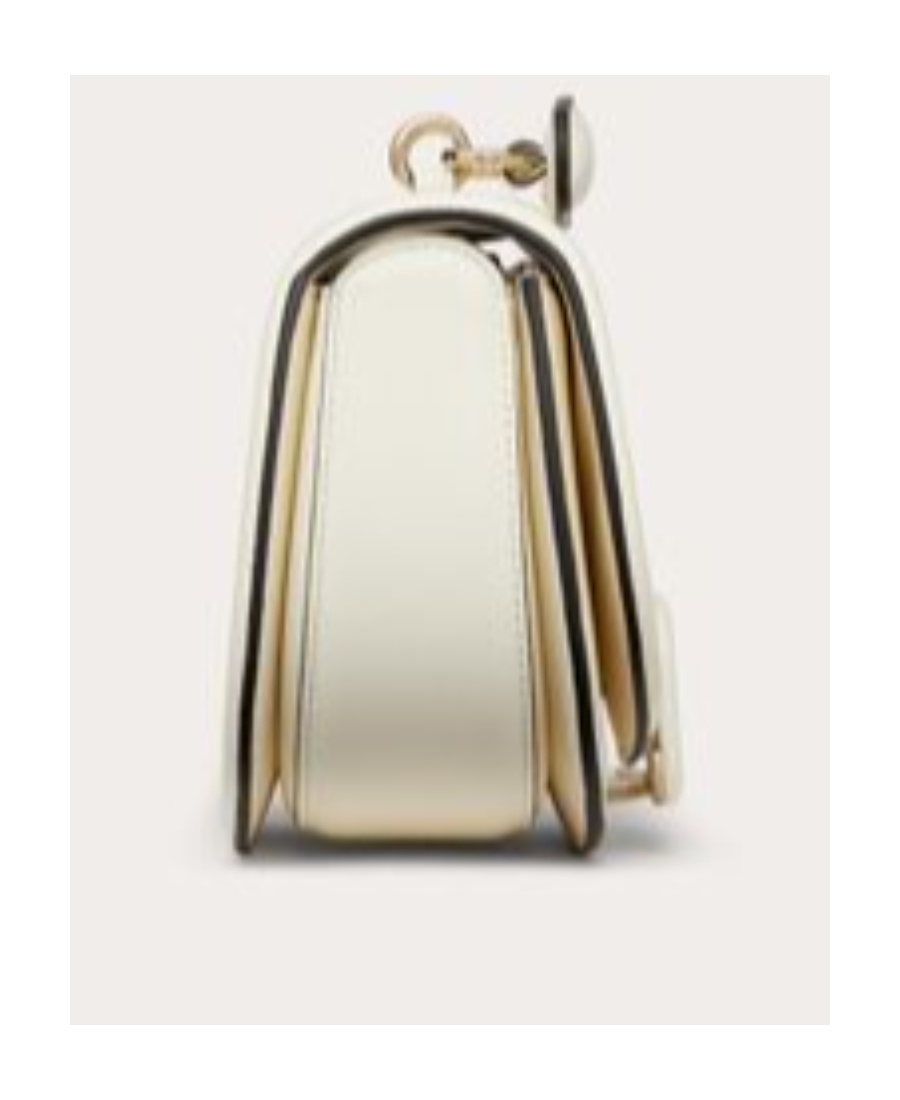 Valentino Vsling Shoulder Bag In Grainy Calfskin In White