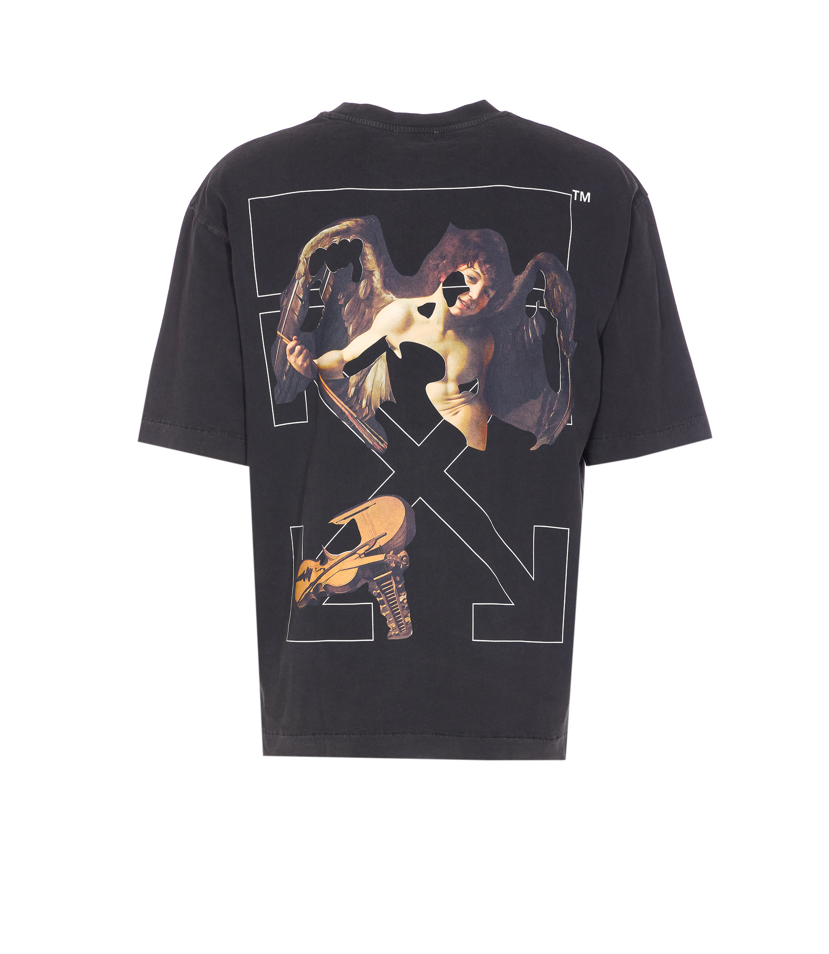Off-white Cupid Arrow Skate Graphic T-shirt In Black