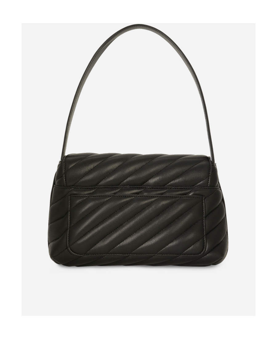 Dolce & Gabbana Logo-buckle Padded Leather Bag In Black