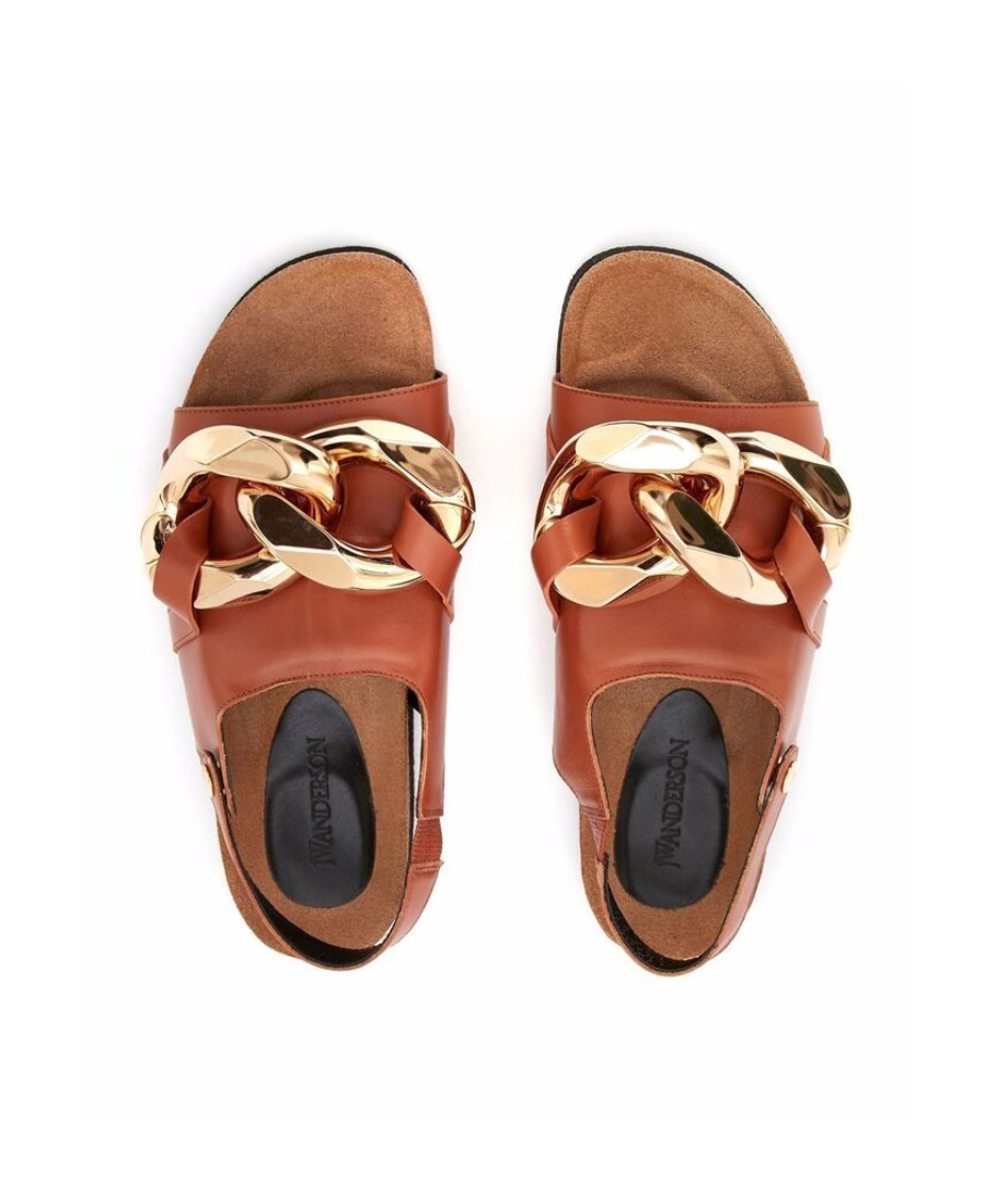 Jw Anderson Woman Sandals Tan Size 8 Calfskin In Brown