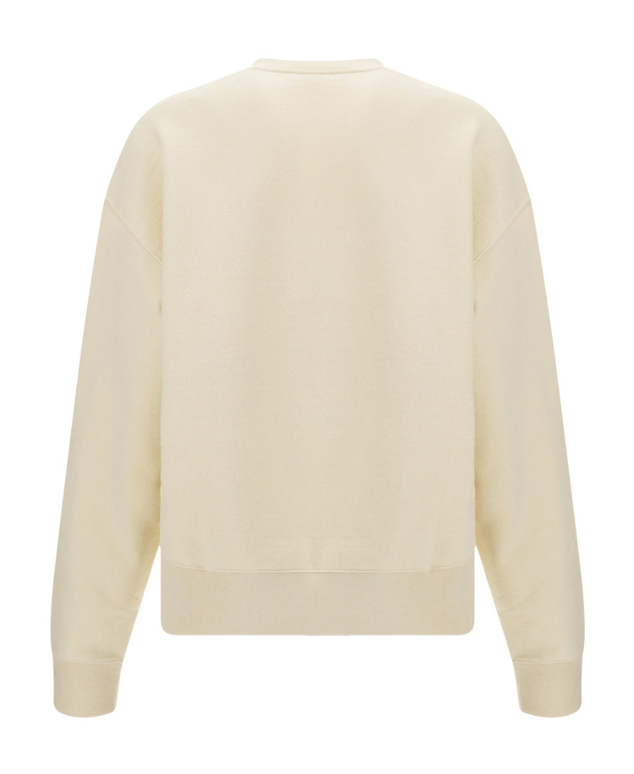 Jil Sander Oversized Cotton Sweatshirt With Subtle Logo Patch In Nude