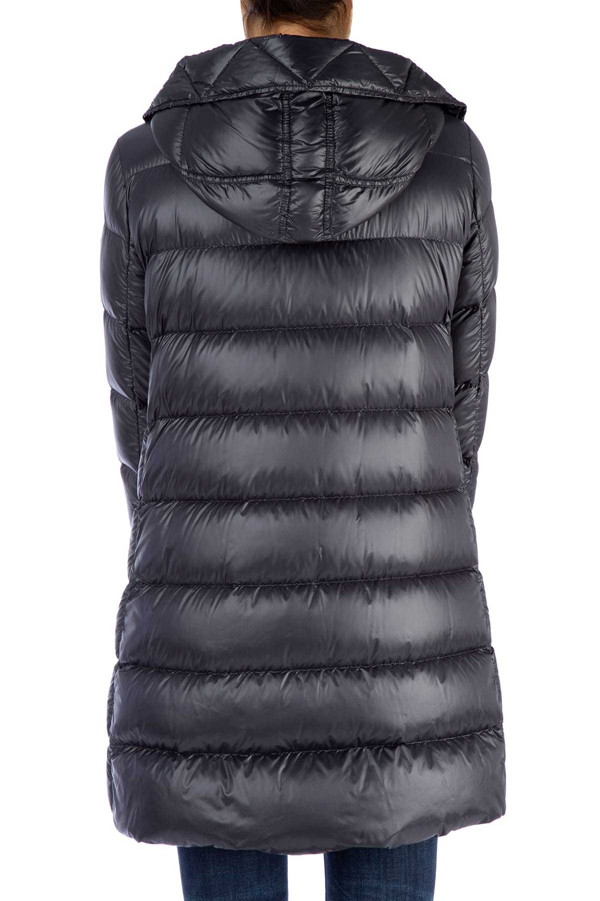 Moncler Zip-up Padded Long Parka In Black
