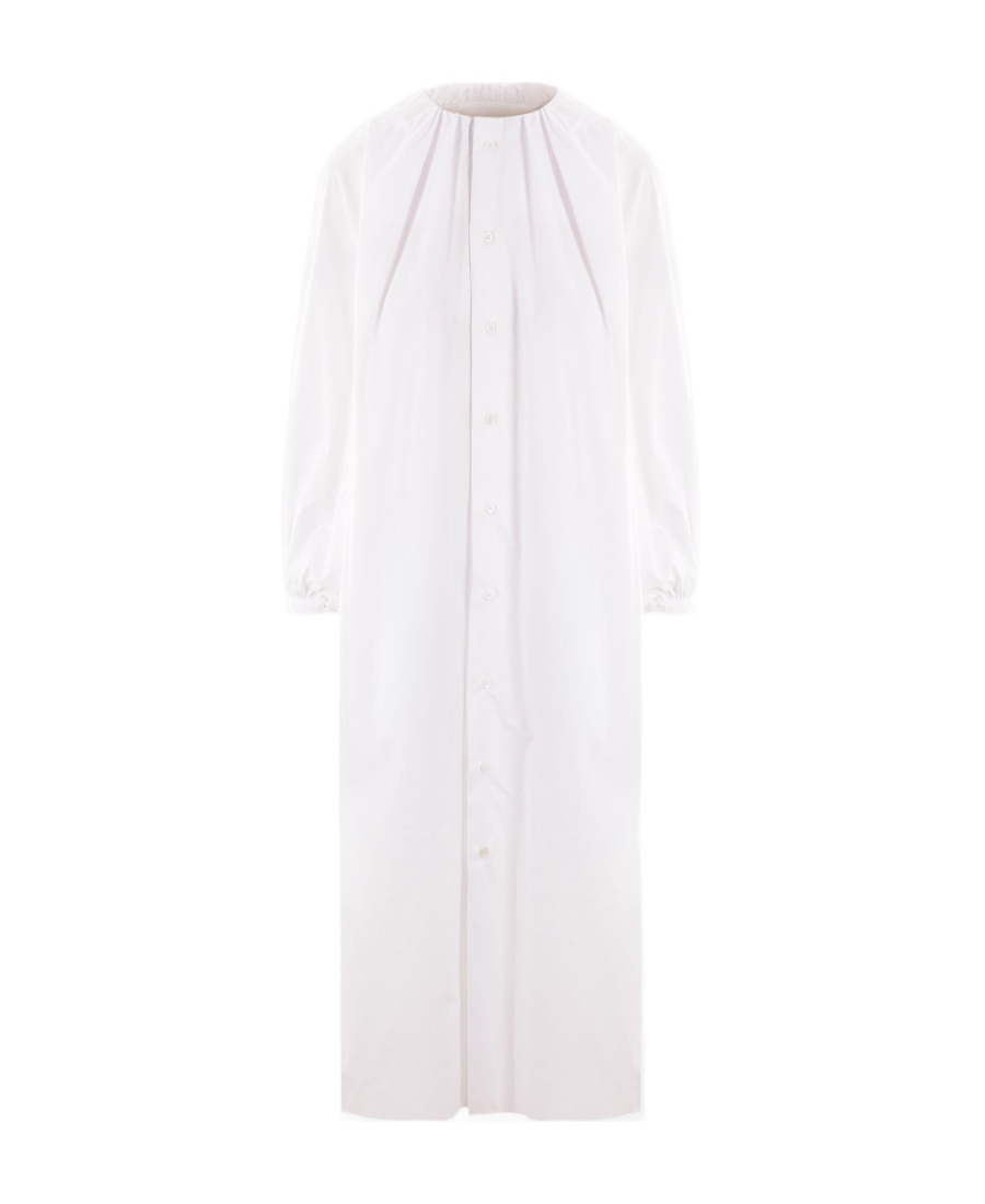 Mm6 Maison Margiela Cotton Poplin Shirt Dress In White