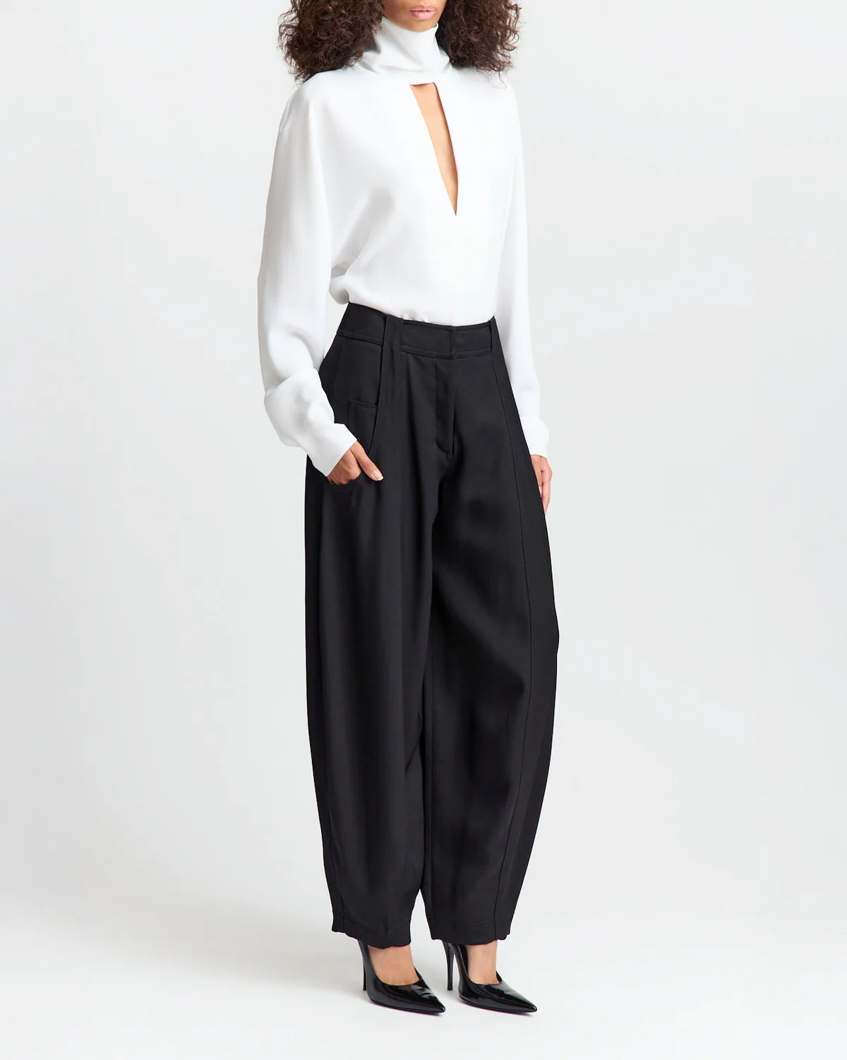16arlington High-rise Twill Track Pants In Black
