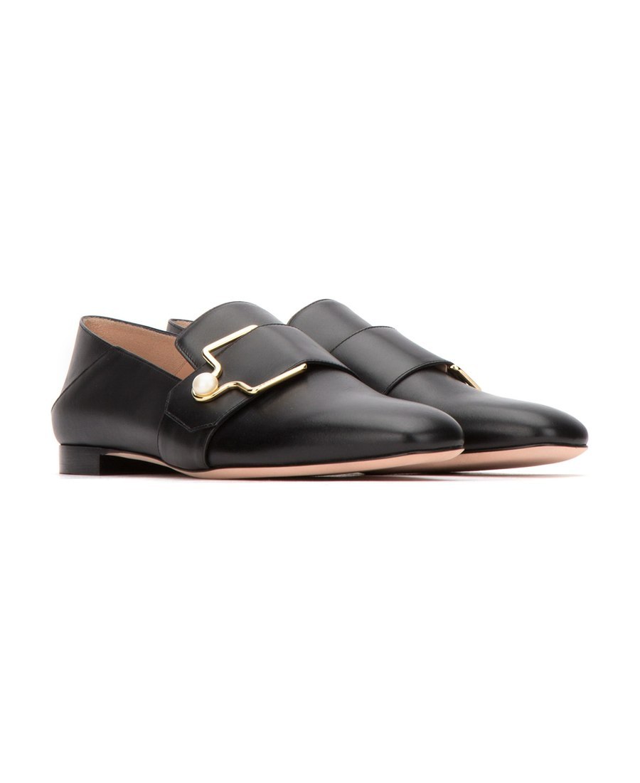 Bally Pearl-embellished Leather Loafers In Black