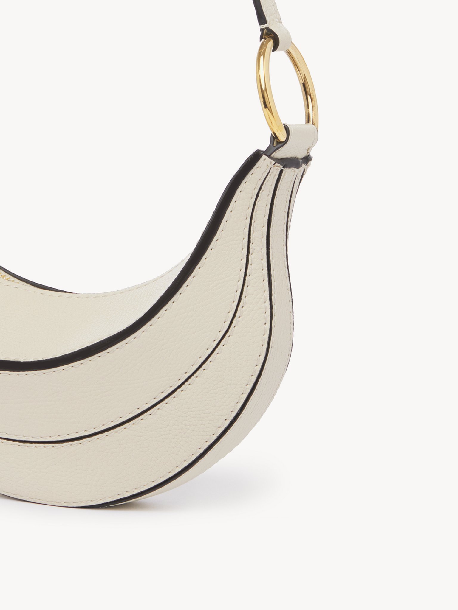 Chloé Chloe Banana Cross-body Bag In Grained Leather In White