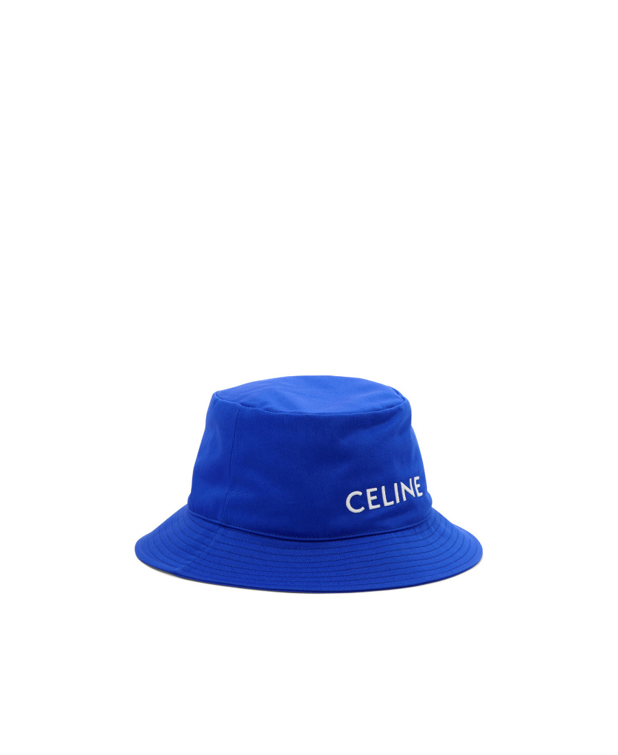 Celine Logo Fisherman's Hat In Blue