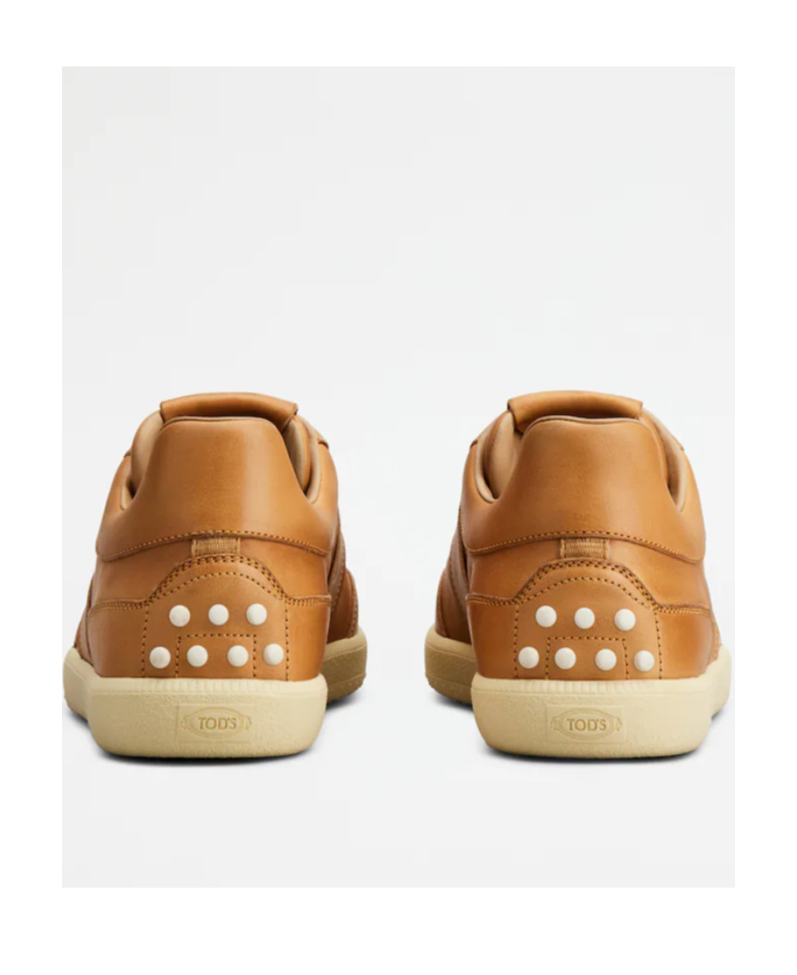 Tod's Man Sneakers Camel Size 12 Leather In Brown