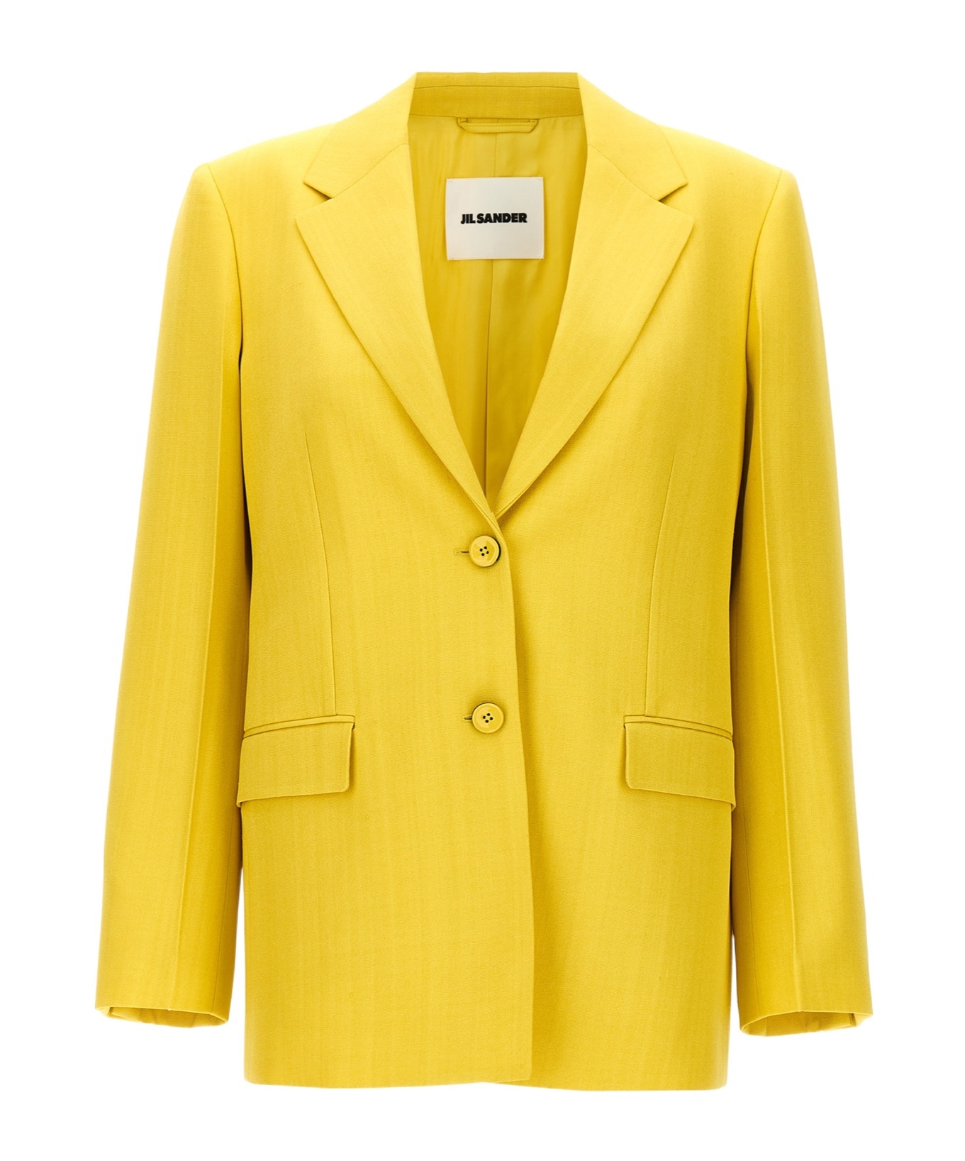 Jil Sander Tailored Blazer With Flap Pockets And Vent In Yellow
