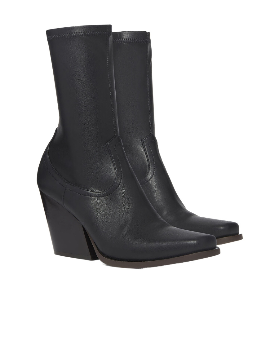 Stella Mccartney Cowboy Womens Manmade Wedge Boots In Black