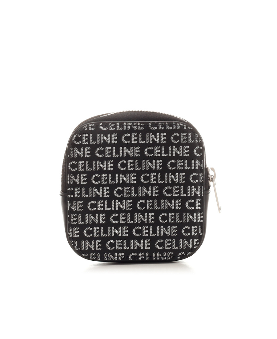 Celine Logo Zipper Wallet In Black