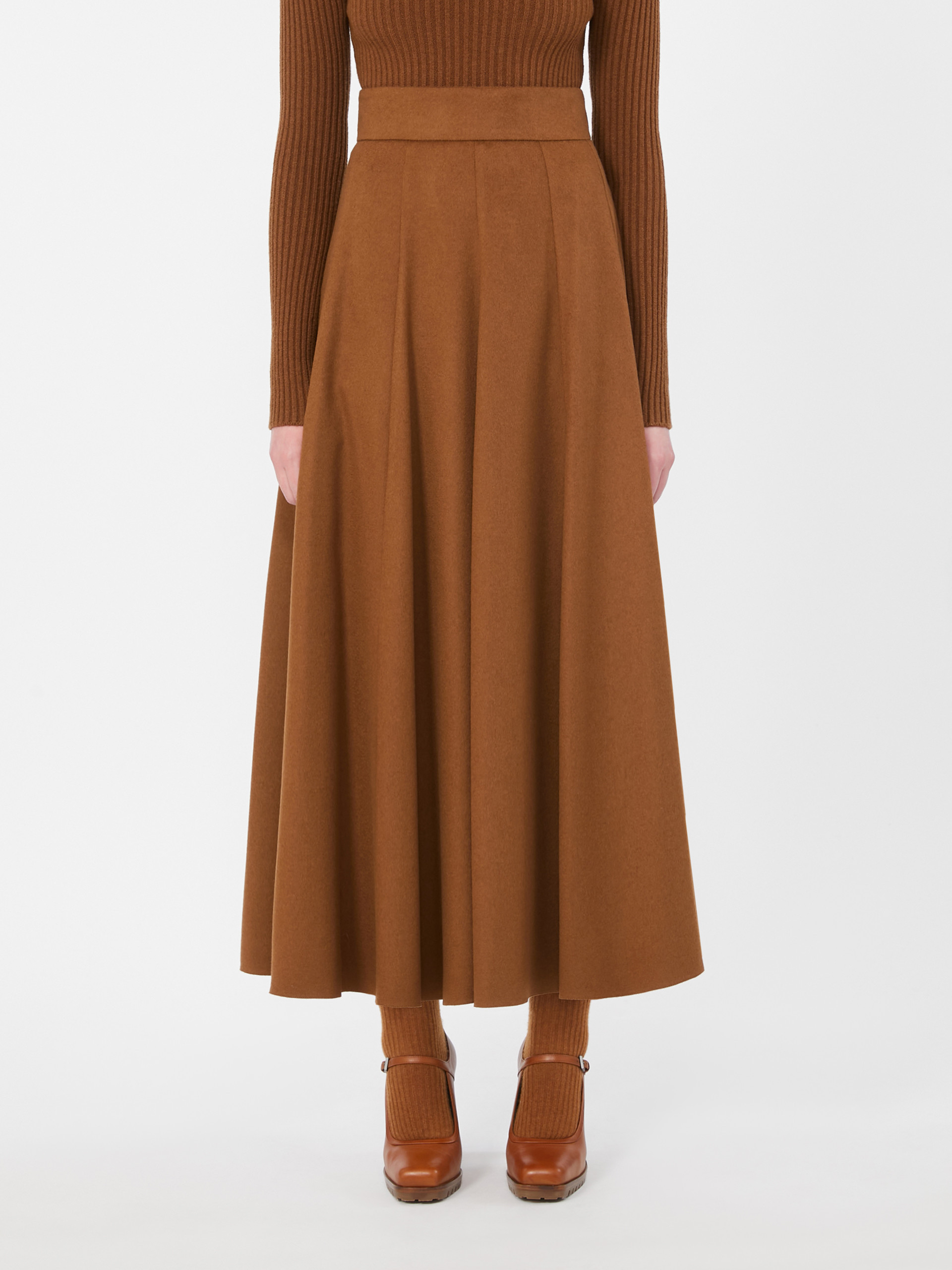 Max Mara A-line Camel Skirt In Brown