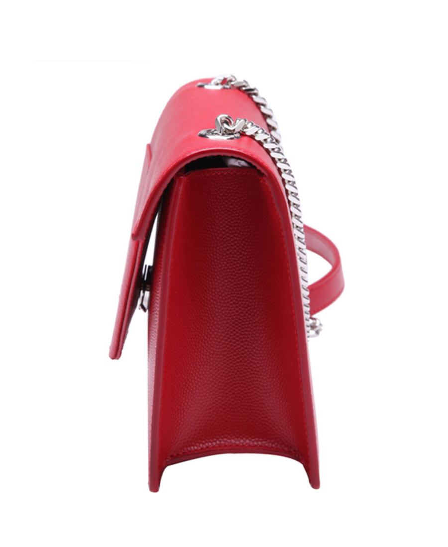 Saint Laurent Logo Shoulder Bag In Red