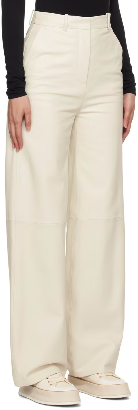 Hugo Boss Off-white Regular-fit Trousers