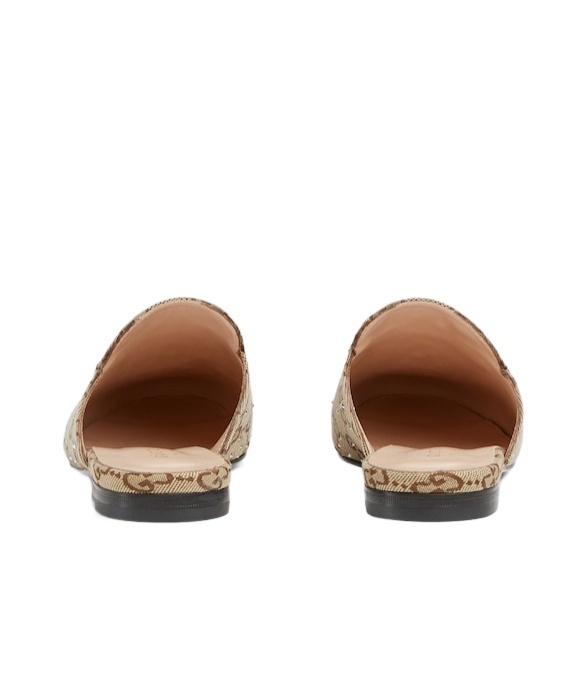 Gucci Princetown Gg Canvas Bit Loafer Mules In Nude