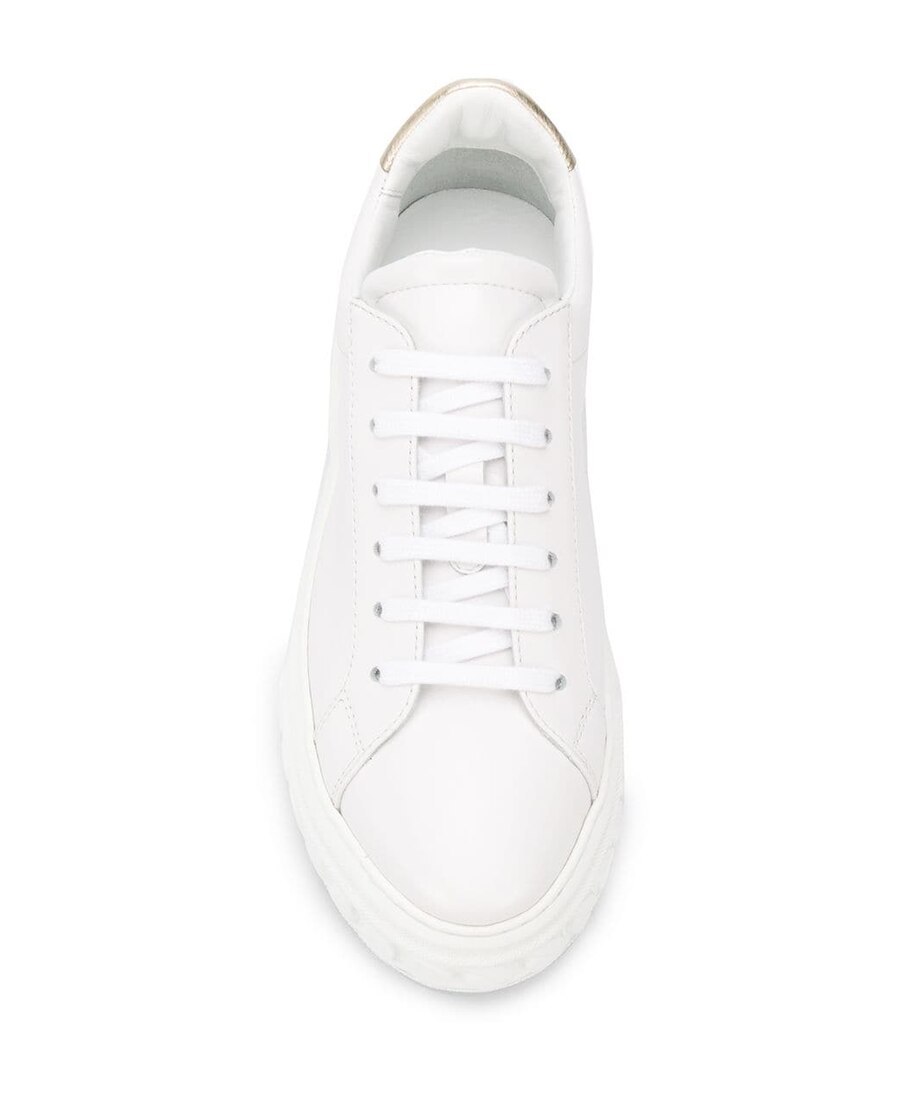 Casadei Chunky Sole Leather Sneakers In White