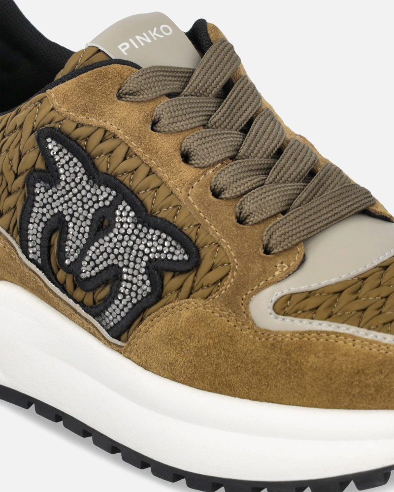 Pinko Gem 07 Lace-up Sneakers In Brown