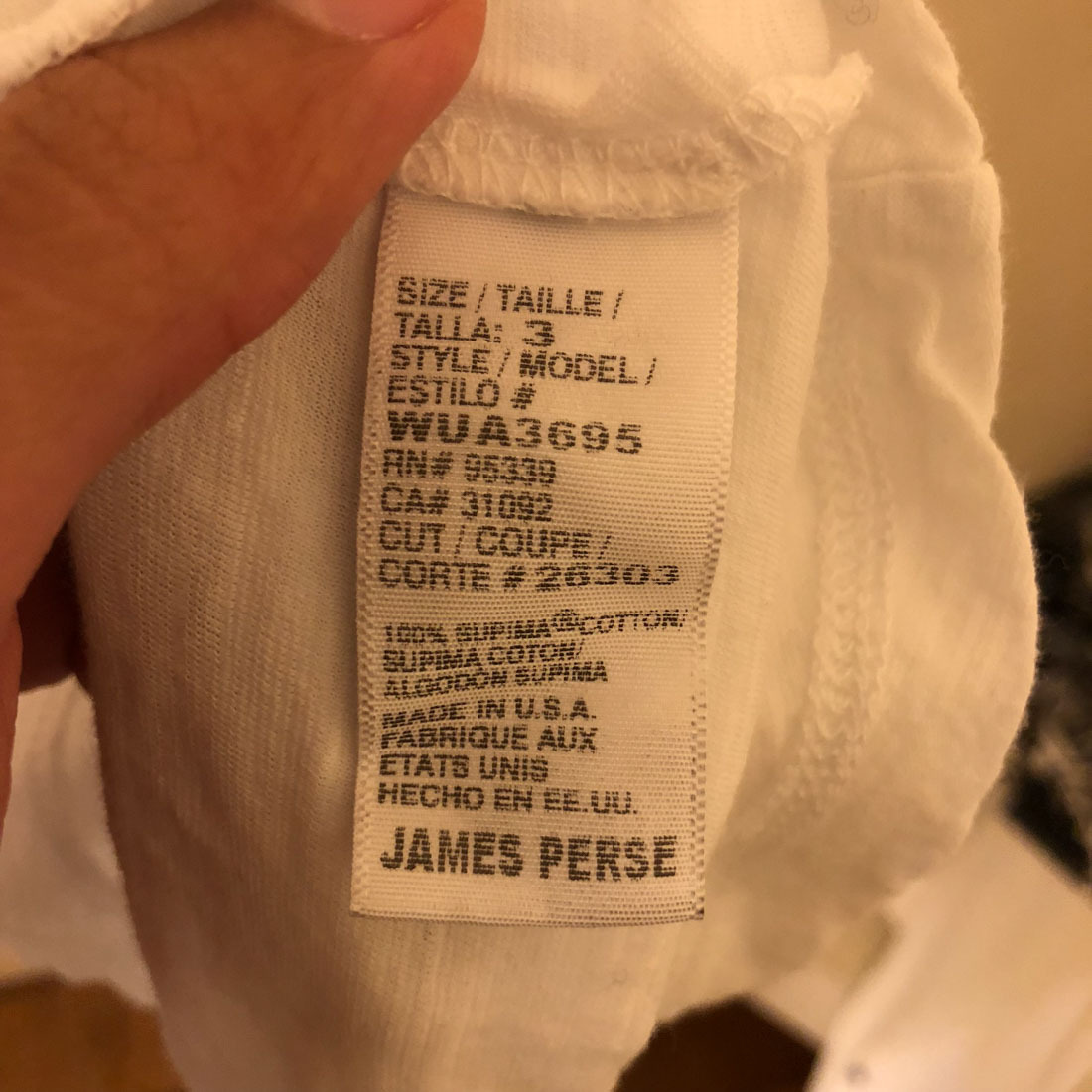 JAMES PERSE V-NECK COTTON T-SHIRT