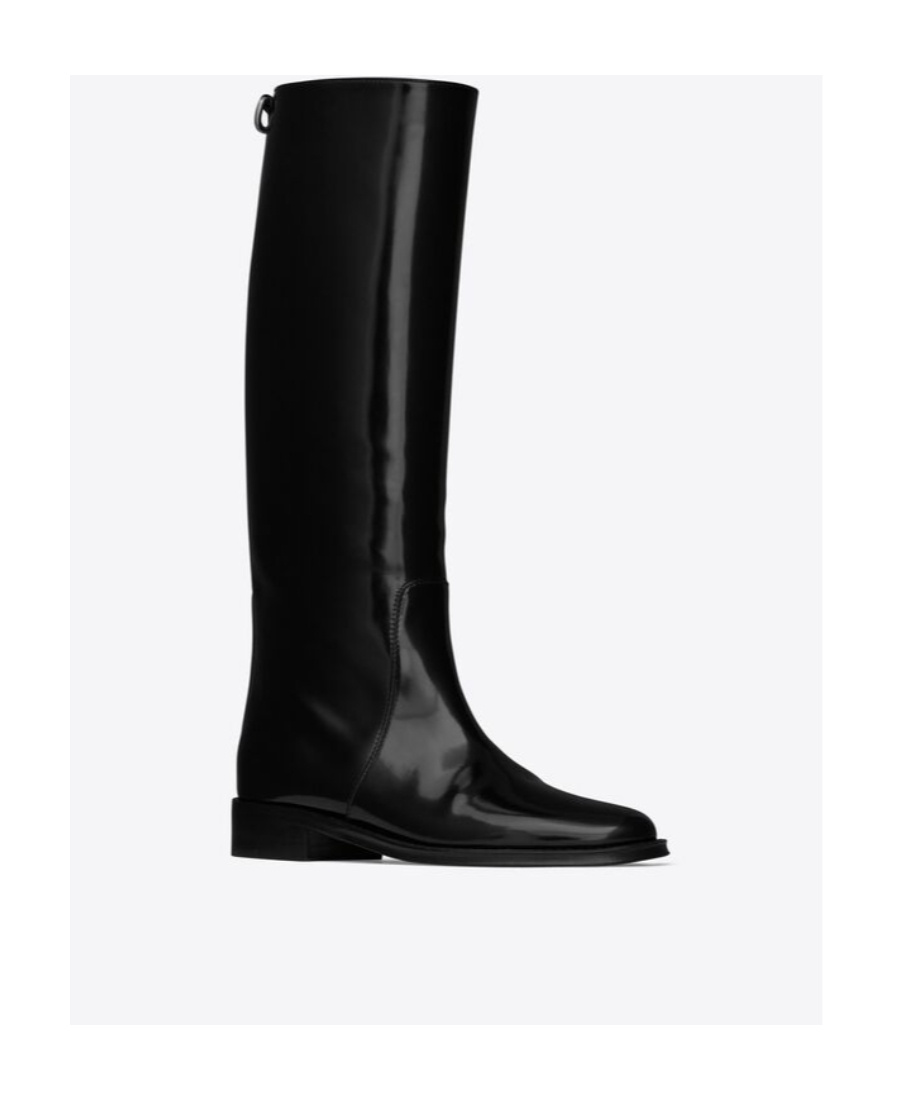 Saint Laurent Hunt 25mm Leather Boots In Black