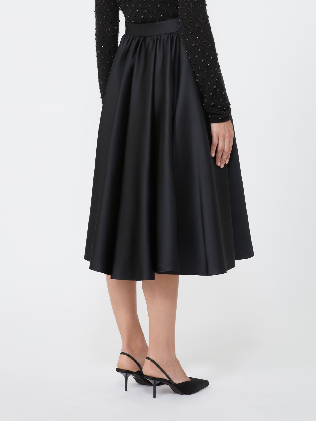 Max Mara A-line Gathered Skirt In Black