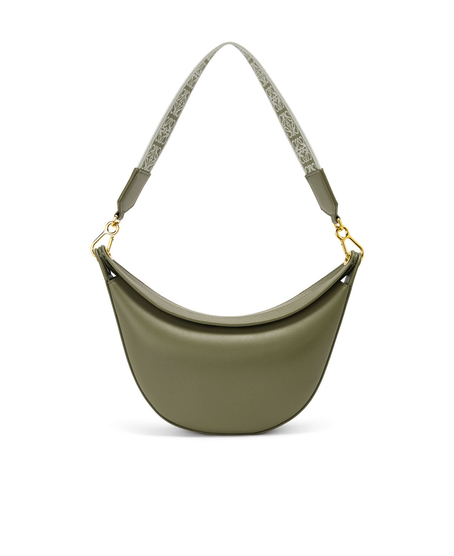 Loewe Hammock Drawstring Small Leather Shoulder Bag In Green
