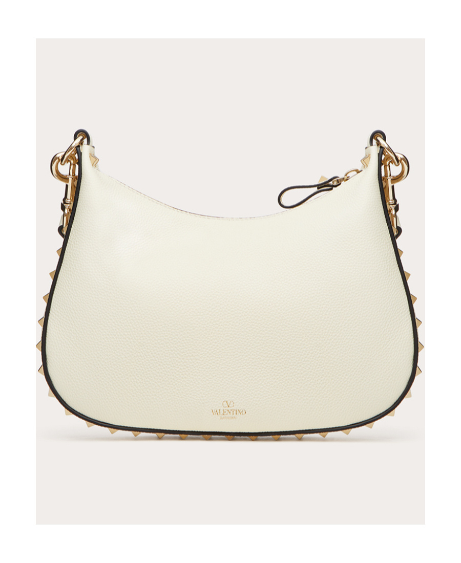 Valentino Small Rockstud Shoulder Bag In White