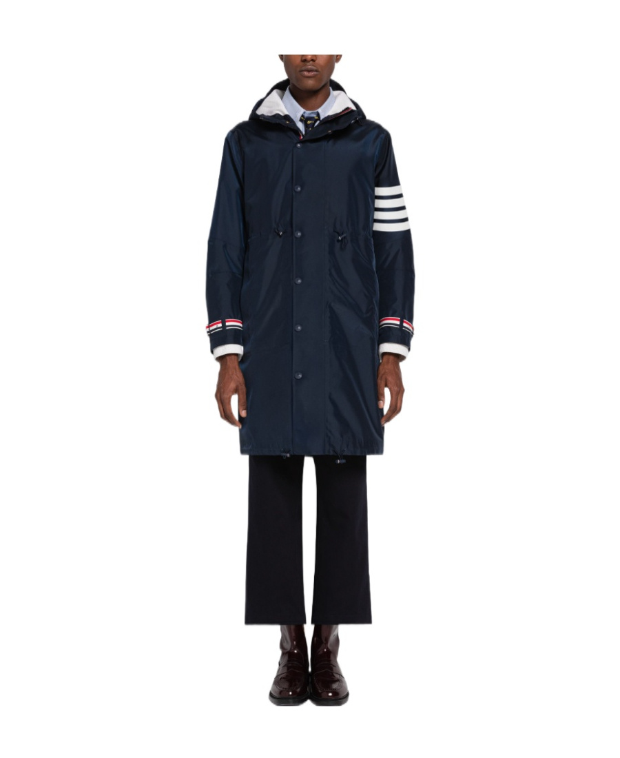 THOM BROWNE 4-BAR HOODED COAT