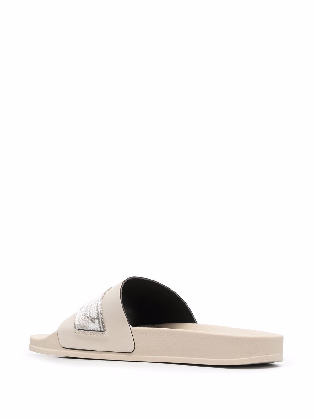 Off-white Industrial Logo-jacquard Slides In Nude