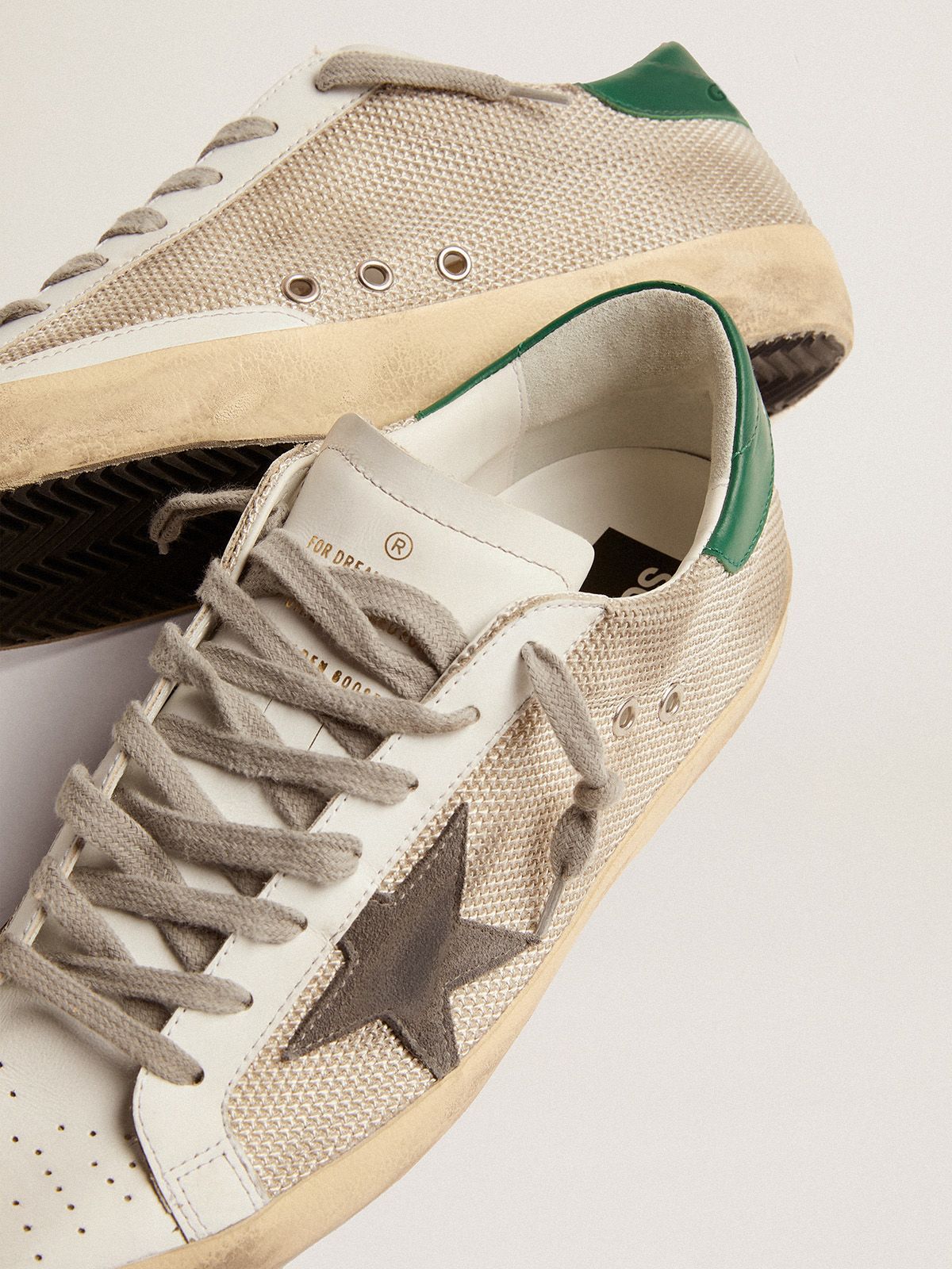 Golden Goose Superstar White Low-top Sneaker With Star Patch On The Side And Lettering Logo In Leather Man