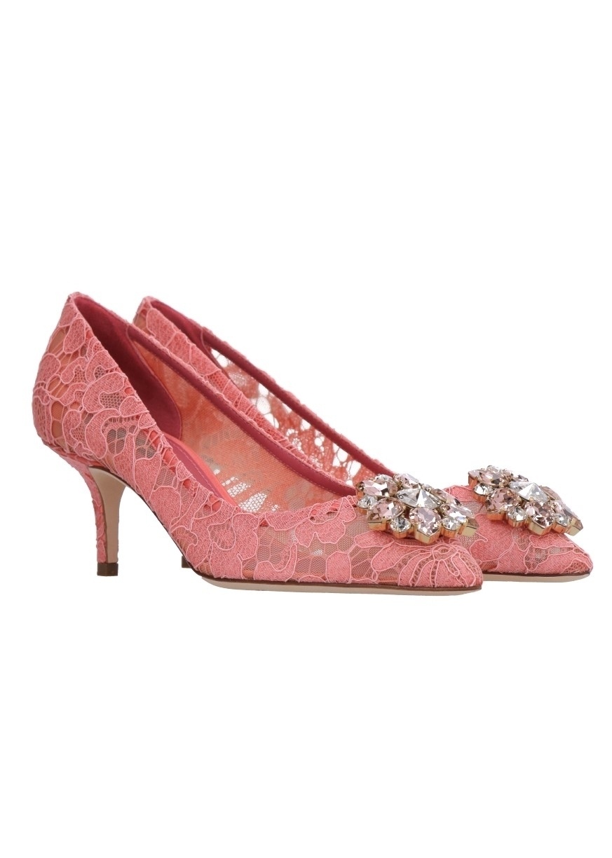 Shop Dolce & Gabbana Bellucci Taormina 70mm Lace Pumps In Pink