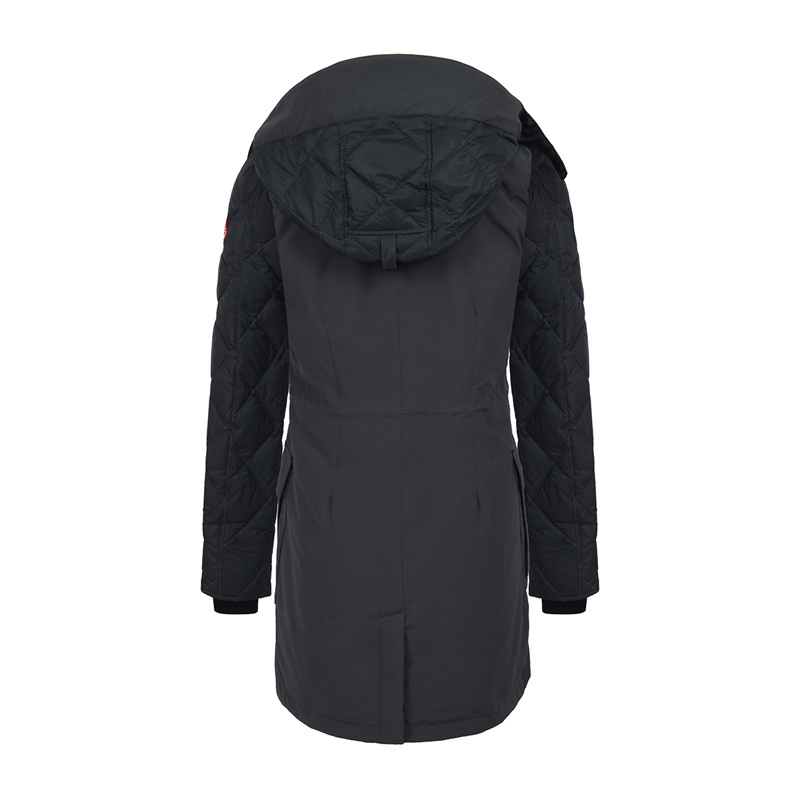 Canada Goose Hooded Down Jacket In Black