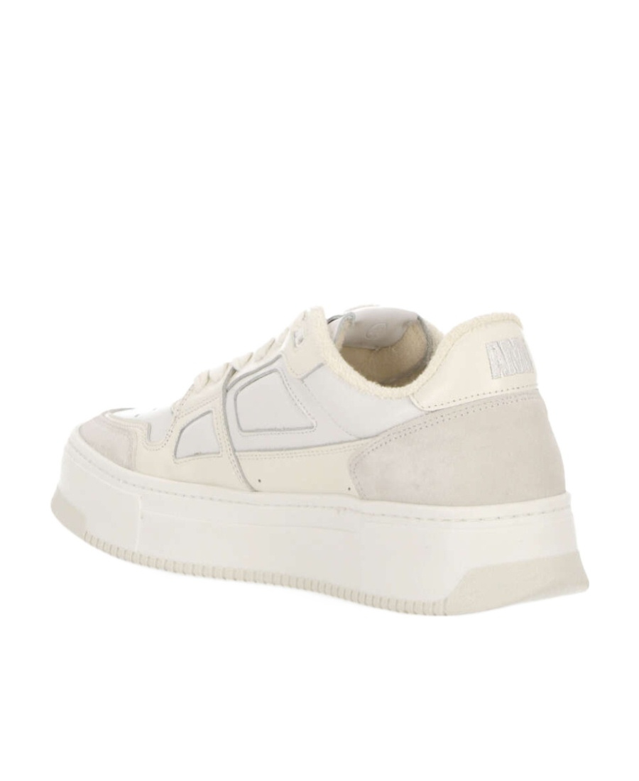 Ami Alexandre Mattiussi Round Head Lace-up Casual Shoes In White
