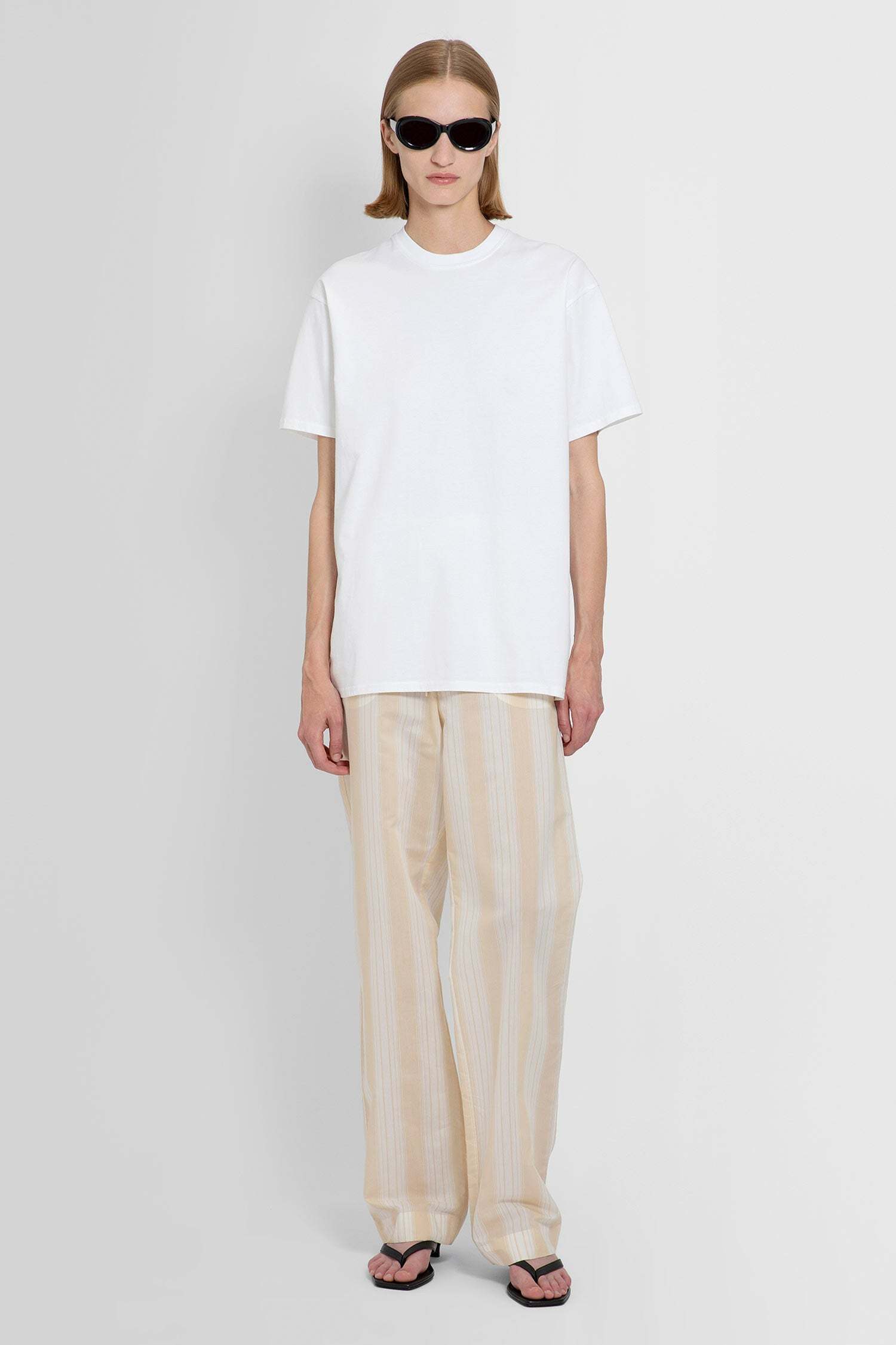 Totême Open-necked Black Shirt In White