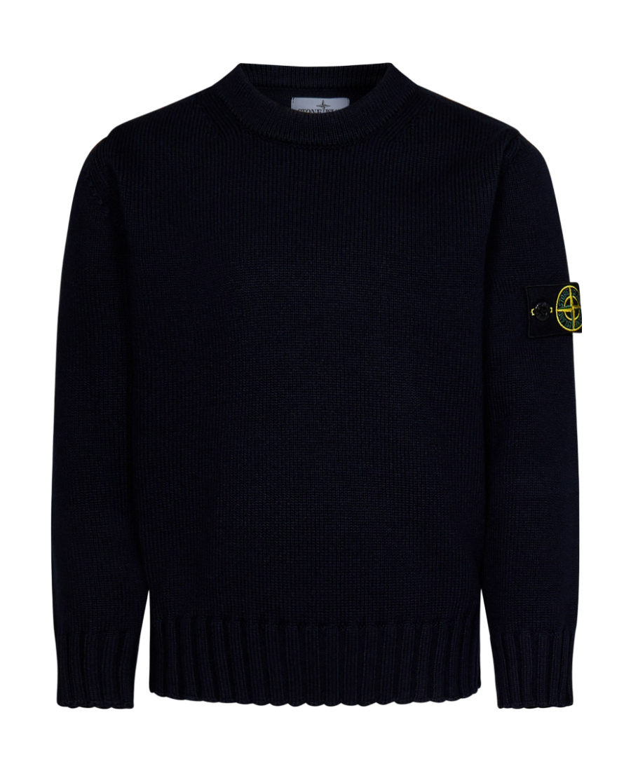 STONE ISLAND STONE ISLAND JUNIOR LOGO PATCH CREWNECK JUMPER