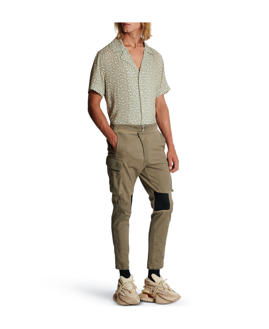 BALMAIN COTTON CARGO TROUSERS WITH INSERTS