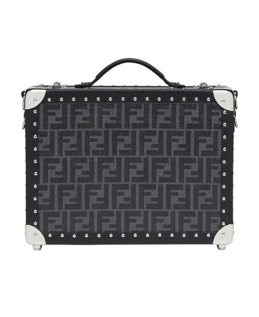 Fendi Small Logo Monogram Rigid Suitcase In Black