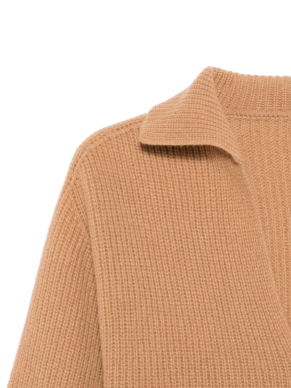 Alysi Camel Ribbed Wool Sweater In Brown
