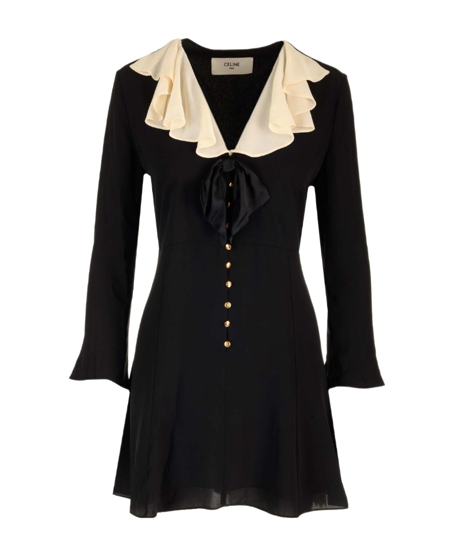 Celine Long Sleeved Dress In Black