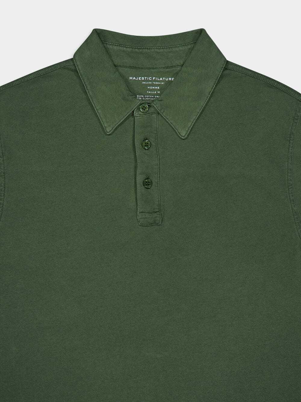 Majestic Organic Cotton-blend Polo Shirt In Green